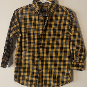 Class Club Men's Plaid Shirt in Yellow and Blue